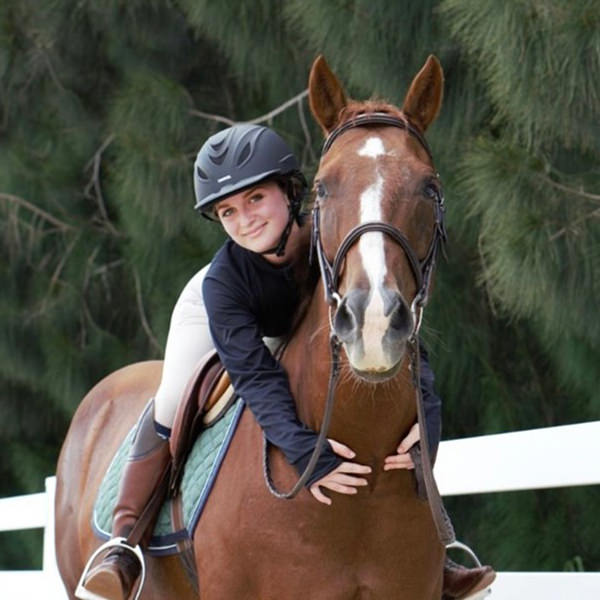 Riding a horse with a Troxel Helmet